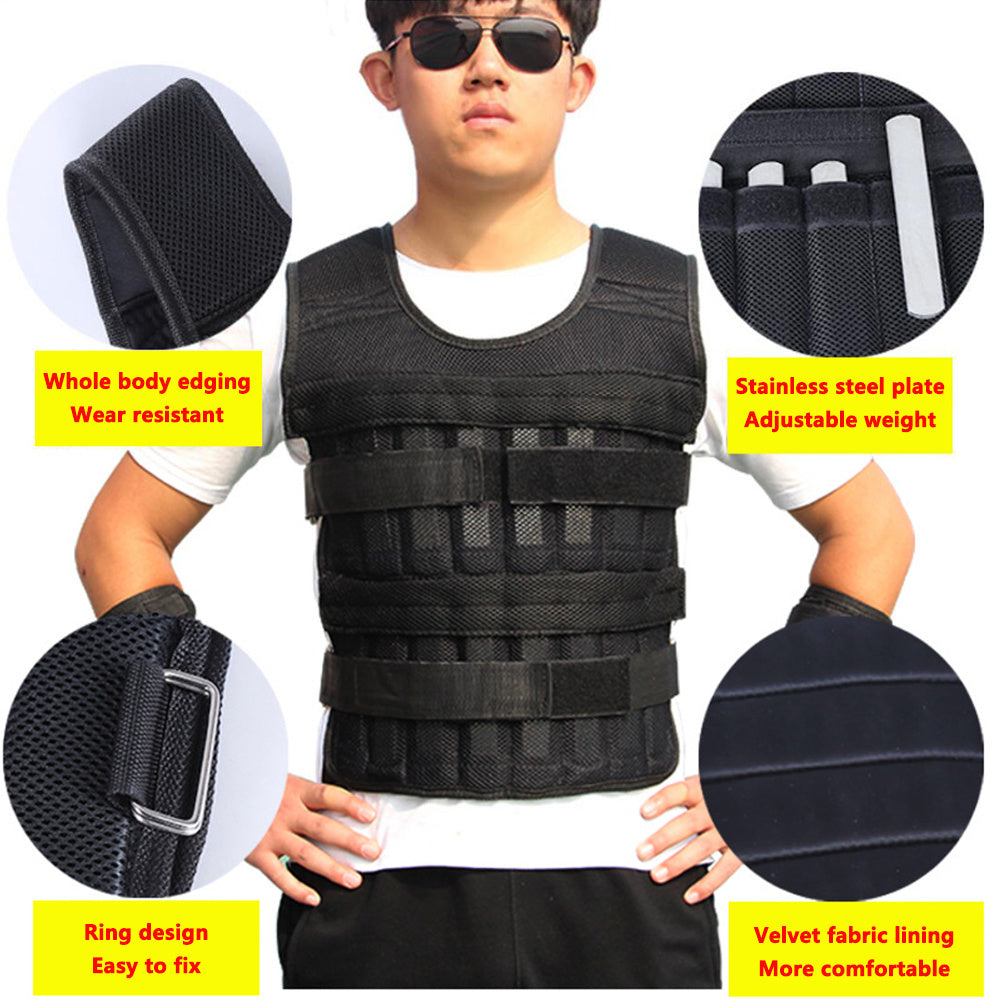 Adjustable Weighted Workout Vest with Steel Plates – Strength & Endurance Training Gear